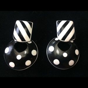 Beautiful Vintage Polka-Dot & striped earrings!